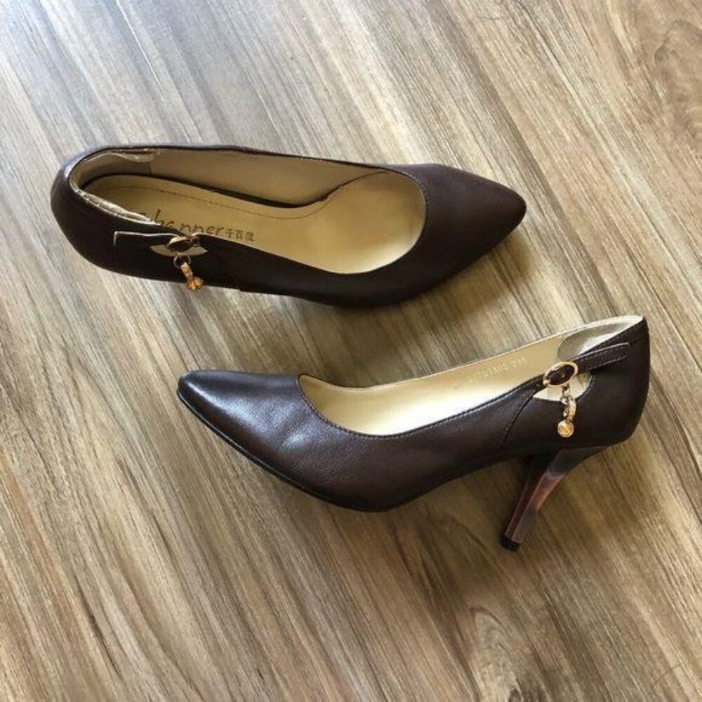 C. Banner Cut Out Ombre Diamond Jewel Heel Pumps